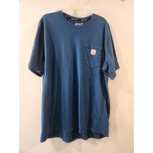 Carhartt‎ Force Shirt Mens XL Blue Relaxed Fit Pocket Tee Workwear Performance